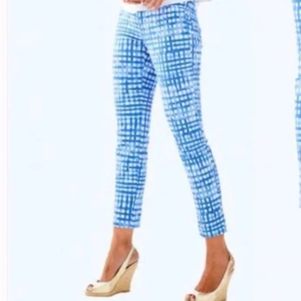 Lilly Pulitzer Kelly Blue checkered ankle pant